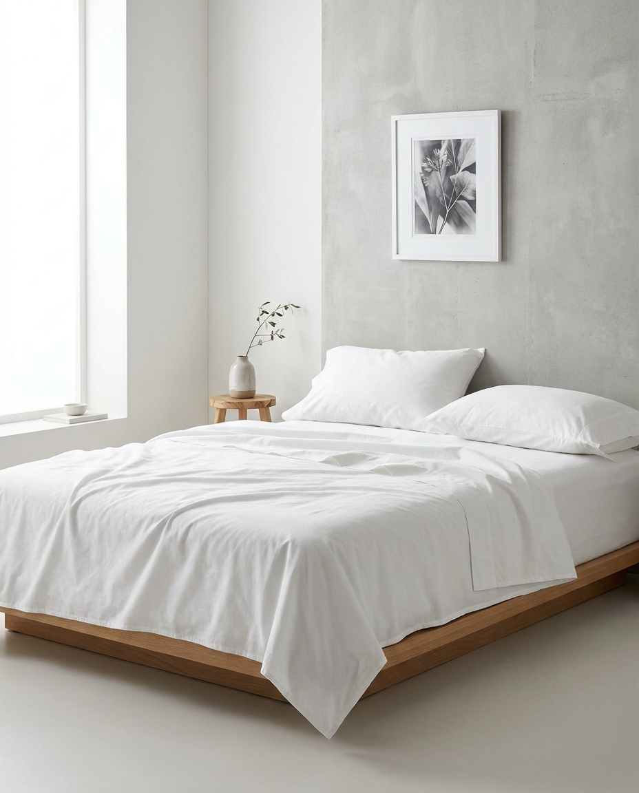 Organic cotton percale sheet set